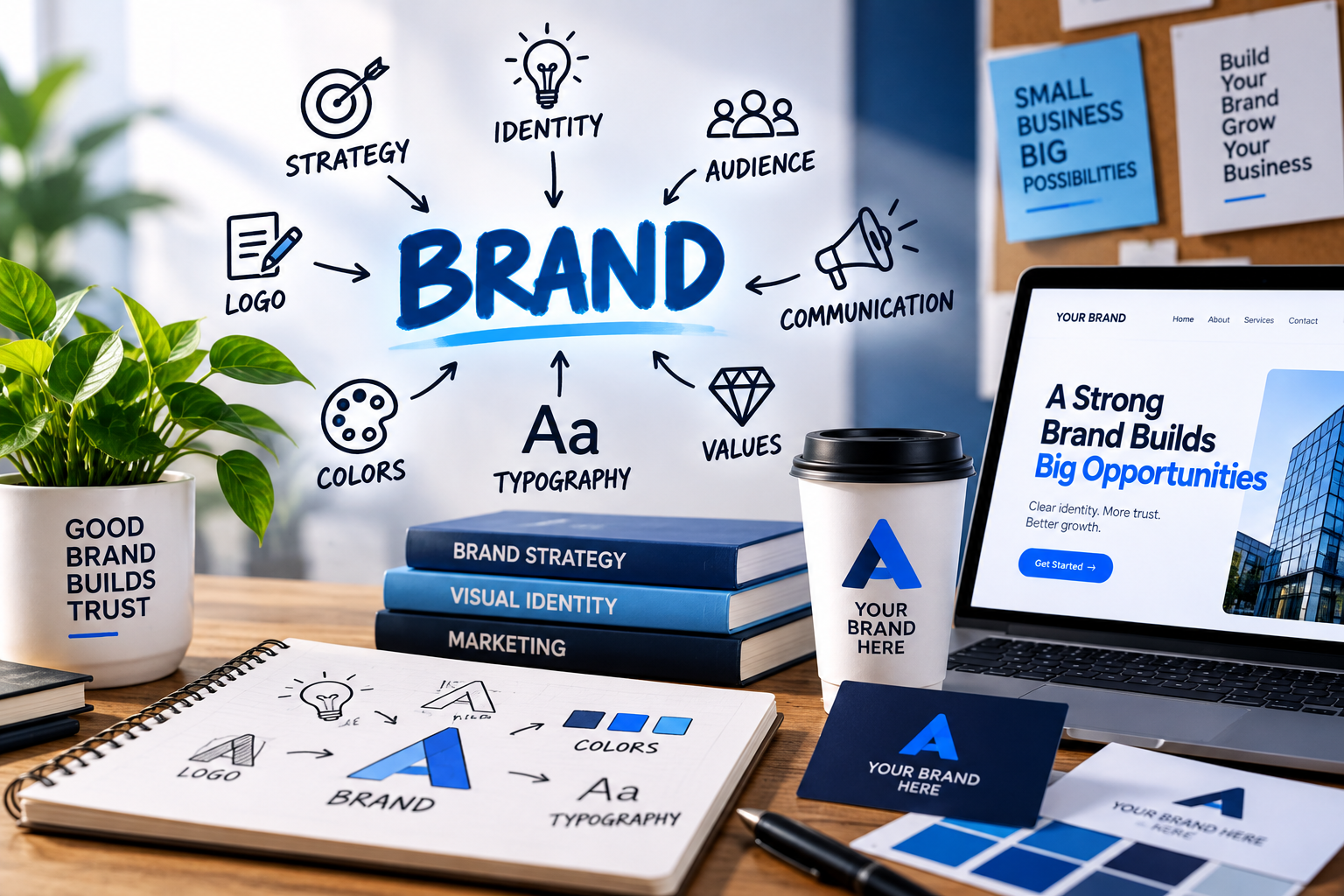 Brand identity design for a small business